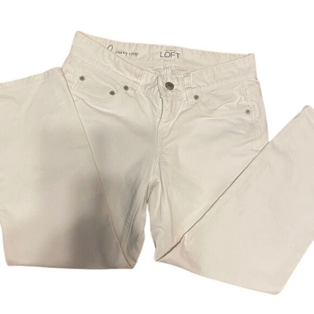 LOFT White Denim Curvy Crop Jeans Size‎ 25/0